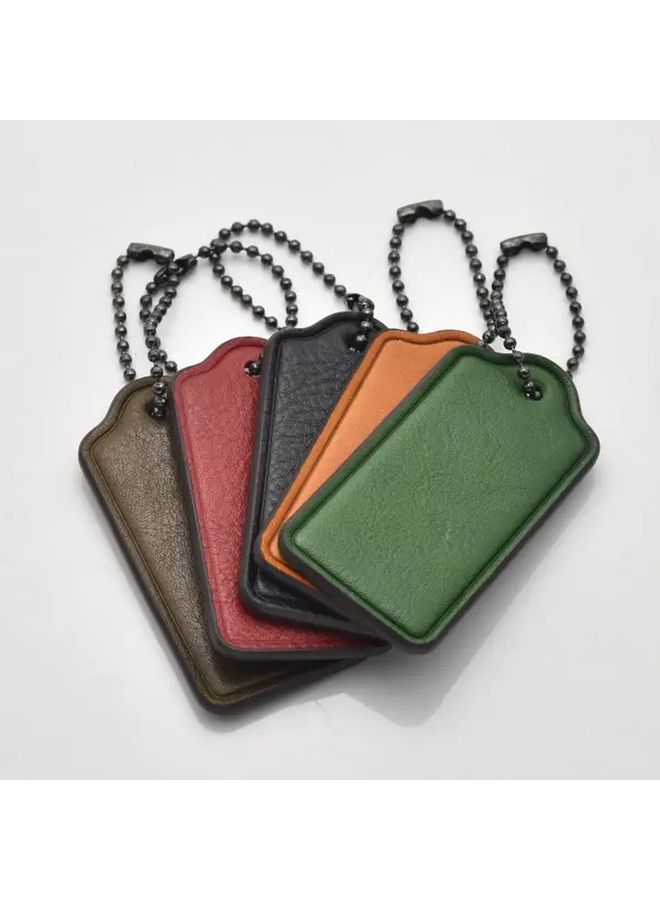 Green Faux Leather Car Keychain Pendant With Metal Ring Durable Bag Charm For Keys - Image 1