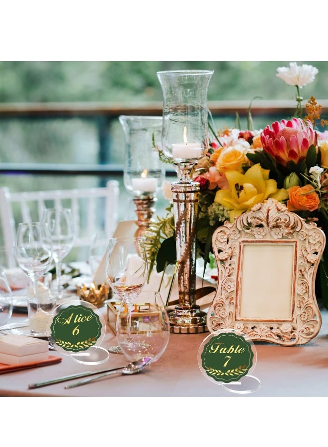 Round Acrylic Seat Cards, Acrylic Name Place Card Holders,  Round Acrylic Place Cards for Wedding Banquet Table Decor（80 Cards + 80 Bases）  - Image 4