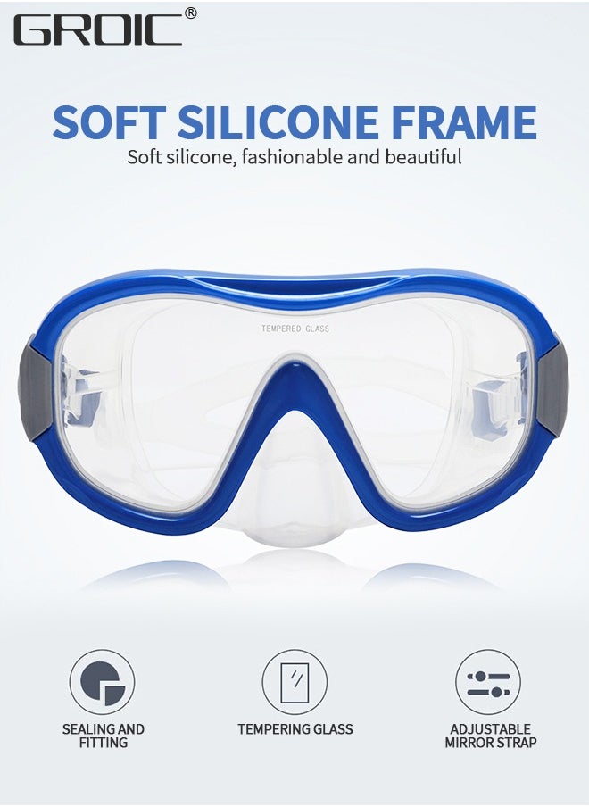 GROIC - Dry Snorkel Set Snorkel Mask, Snorkeling Gear for Adults, 180°Panoramic Wide View Diving Mask Breathing Freely Snorkel Mask for Snorkeling Scuba Diving Swimming Travel - Image 1