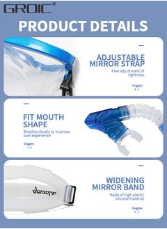 GROIC Dry Snorkel Set Snorkel Mask, Snorkeling Gear for Adults, 180°Panoramic Wide View Diving Mask Breathing Freely Snorkel Mask for Snorkeling Scuba Diving Swimming Travel  - Image 3