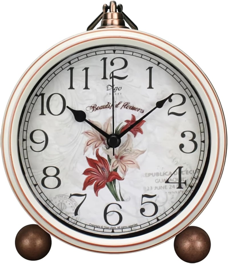 MAX SPACE Classic Vintage Clocks - Elegant and Decorative Analog Clock,Silent Non-Ticking Clock with Distressed Metal Frame for Office, Living Room or Bedroom - Image 1