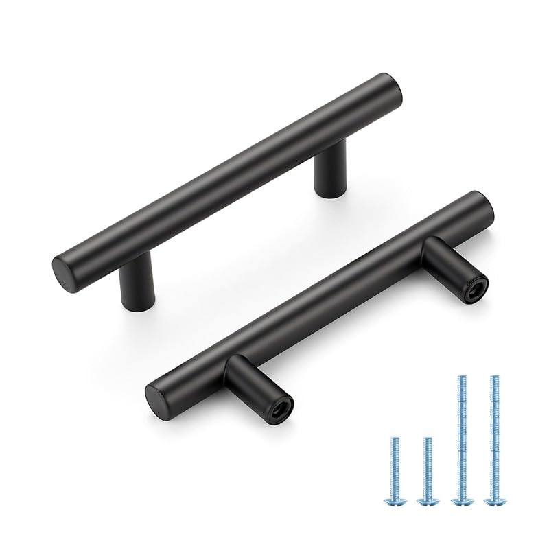 HOME EDIT Black Cabinet Handles 3 Inch Hole Spacing Stainless Steel Drawer Pulls for Cabinets, Dresser, Bathroom 30 Pack - Image 1