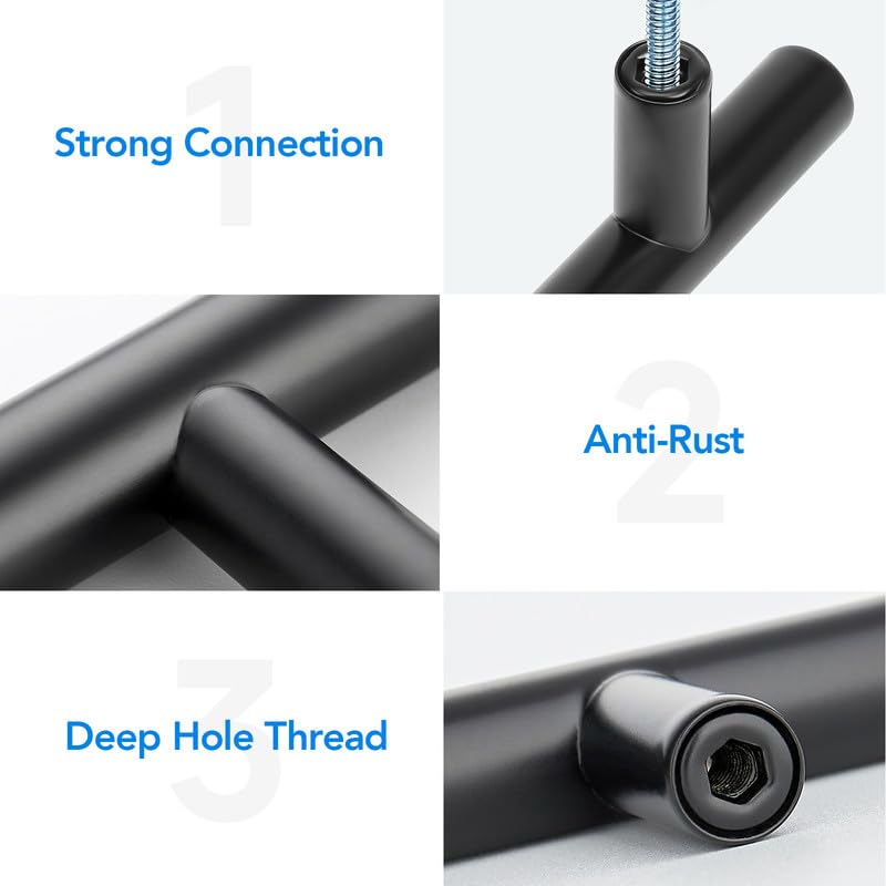 HOME EDIT Black Cabinet Handles 3 Inch Hole Spacing Stainless Steel Drawer Pulls for Cabinets, Dresser, Bathroom 30 Pack - Image 3