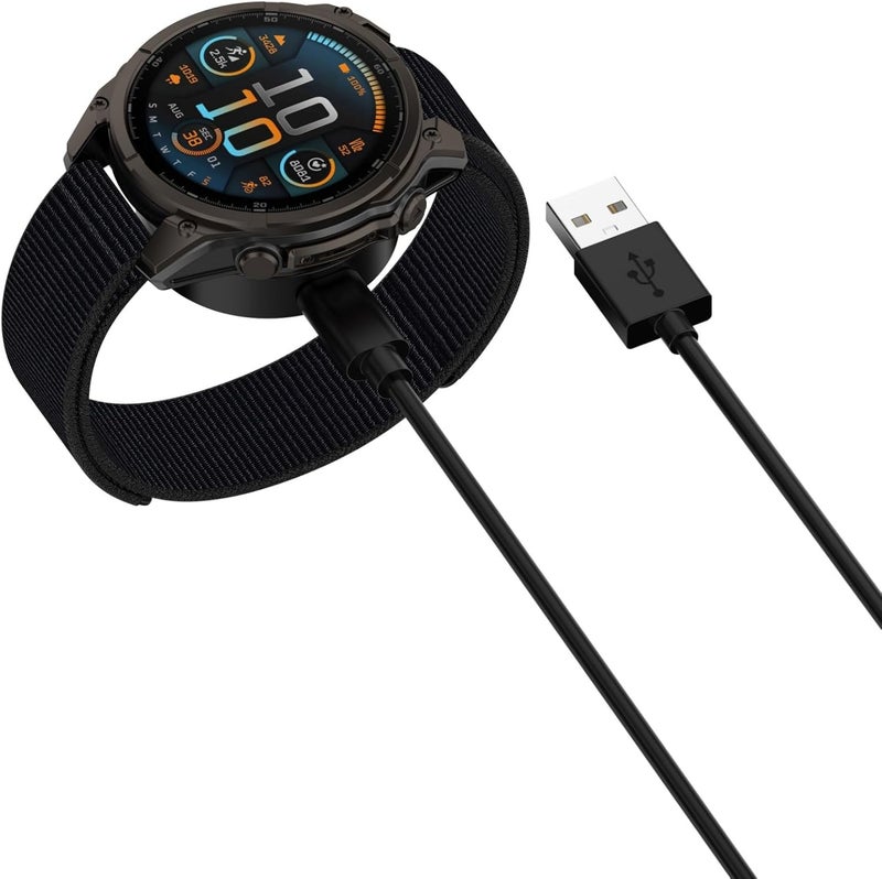 كابل شحن بنوعية عالية يتميز بحماية من التيار الزائد وسرعة في الشحن، مناسب لساعات Smartwatch 570 و970 وغيرها من الطرازات، ويمكن استخدامه مع منافذ USB C لأجهزة اللابتوب. - Image 2