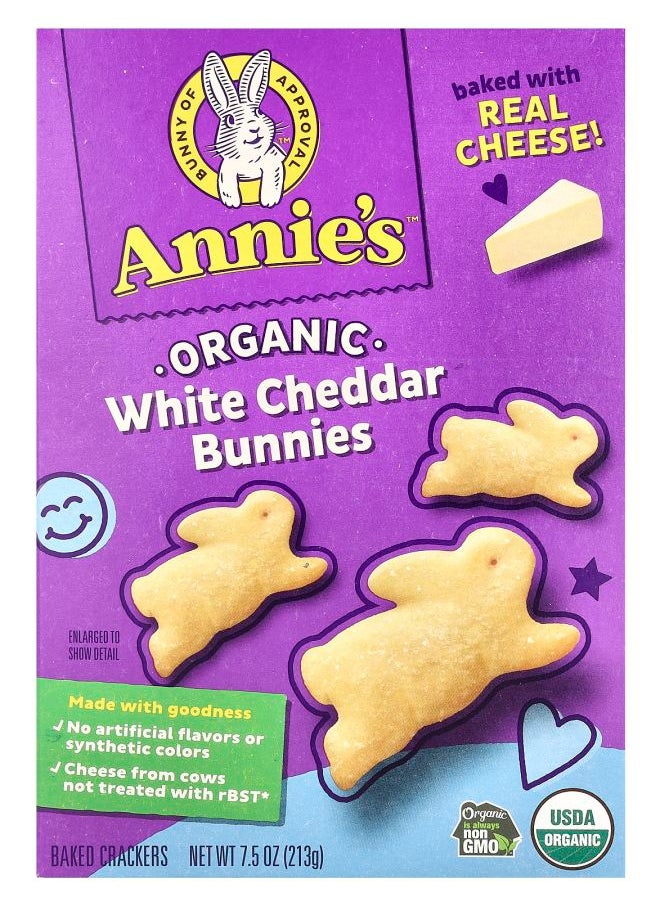 Annie's Organic White Cheddar Bunnies Baked Crackers 7.5 oz (213 g) 