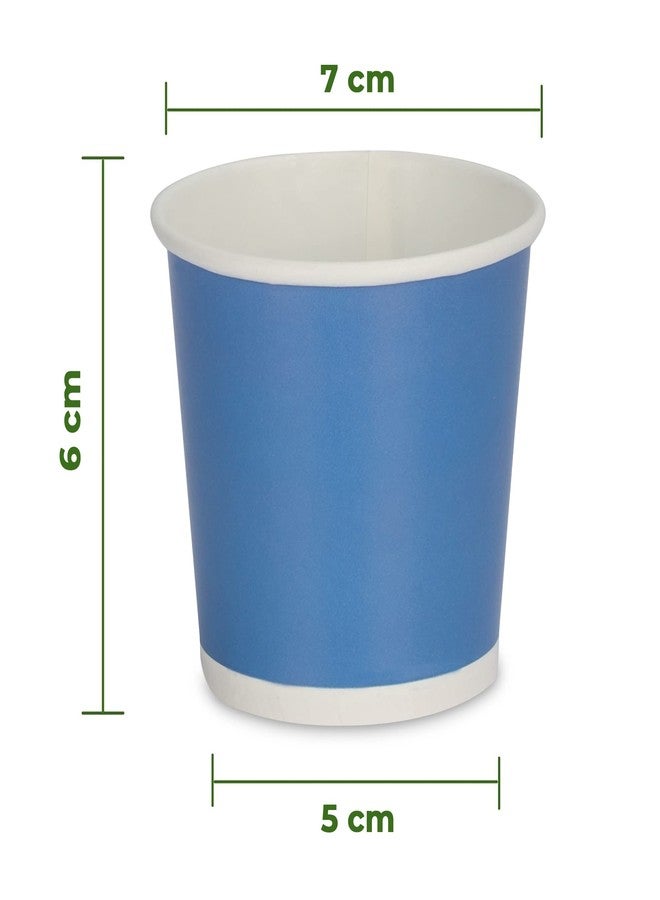 e kysa basics Paper Disposable Tea/Coffee Cups, Set of 50 pcs, 200 ml - Blue - Image 2