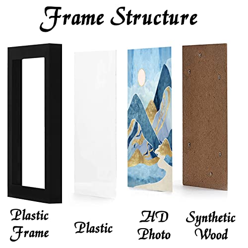 keibiubu Black Picture Frame, 16x24 Picture Frame for Photo Poster Canvas Certificate Document Display Horizontally or Vertically High Transparent Wall Gallery(Size 16 x 24 inches) - Image 2