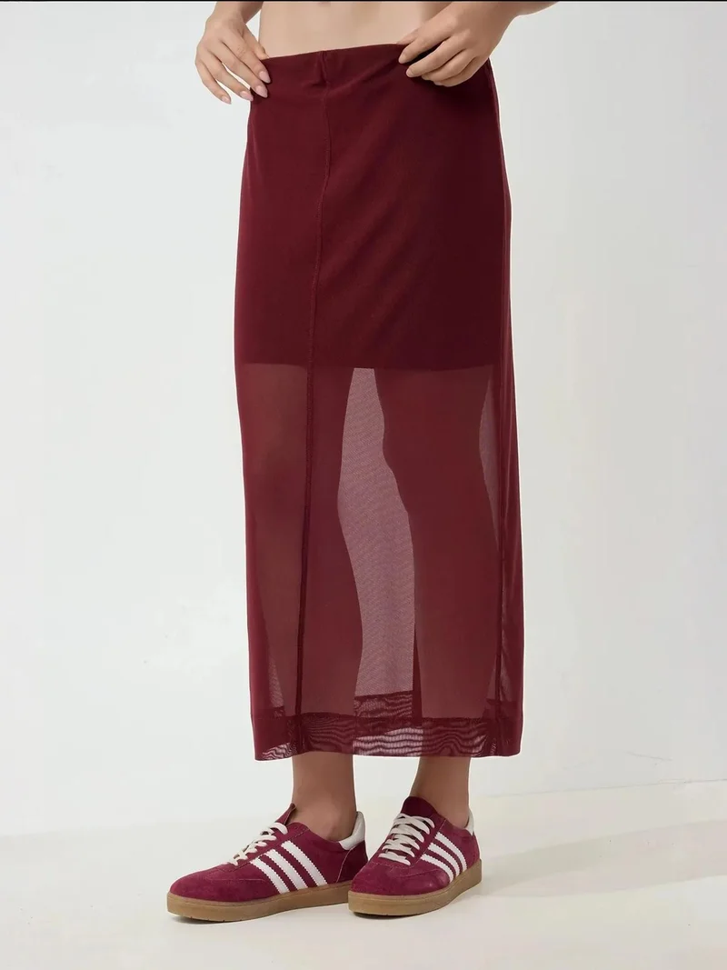 زوبعة تنورة ميدي دانتيل خصر عالي مجموعة بيكا