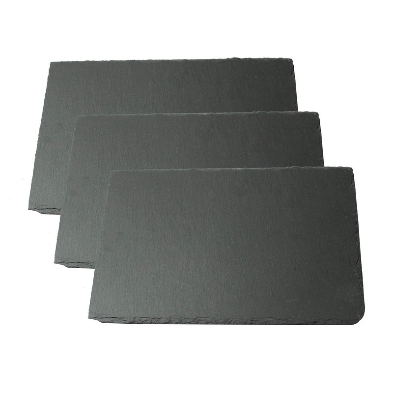 Lonovel Lonovel Slate Cheese Board Natural Slate Cheese Plates for Kitchen DiningPartiesEntertaining8x12 Cheese Placemats Serving Tray for CakeFruitBiscuitMeatCharcuterie Boards Set of 3 