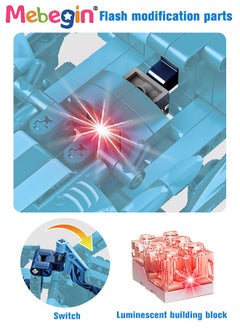 MEBEGIN 2 in 1 Transforming Car Toys, Racing Car Building Block Set, Deformation Race Car Building Toys, Pull Back Sport Car with Light and Strong Crash Resistance, Ideal Gift for Boys, 13.1*24.8*12.3cm  - Image 5