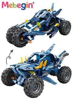 MEBEGIN 2 in 1 Transforming Car Toys, Racing Car Building Block Set, Deformation Race Car Building Toys, Pull Back Sport Car with Light and Strong Crash Resistance, Ideal Gift for Boys, 13.1*24.8*12.3cm  - Image 1