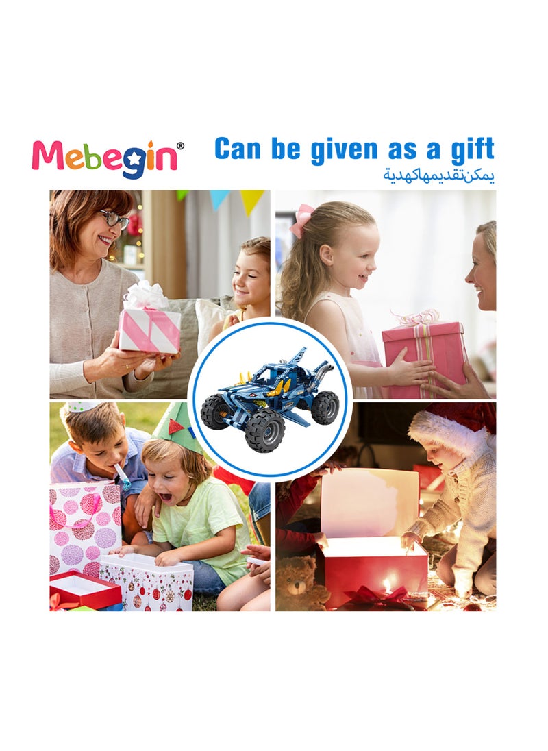 MEBEGIN - 2 in 1 Transforming Car Toys, Racing Car Building Block Set, Deformation Race Car Building Toys, Pull Back Sport Car with Light and Strong Crash Resistance, Ideal Gift for Boys, 13.1*24.8*12.3cm - Image 1