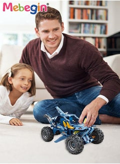 MEBEGIN 2 in 1 Transforming Car Toys, Racing Car Building Block Set, Deformation Race Car Building Toys, Pull Back Sport Car with Light and Strong Crash Resistance, Ideal Gift for Boys, 13.1*24.8*12.3cm  - Image 3