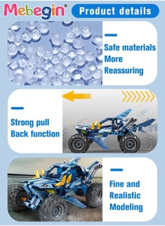 MEBEGIN 2 in 1 Transforming Car Toys, Racing Car Building Block Set, Deformation Race Car Building Toys, Pull Back Sport Car with Light and Strong Crash Resistance, Ideal Gift for Boys, 13.1*24.8*12.3cm  - Image 4