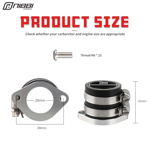 NIBBI CNC Replacement Orginal Intake Manifold Horizontal Engine, High-Performance Adapter Motorcycle Carburetor Adapter - Image 2