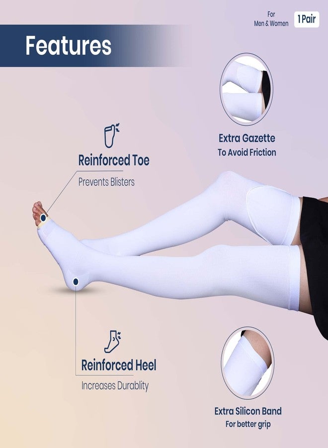Sorgen Above Knee Anti Embolism (AES) DVT Stockings, (Small), White, 1 Pair - Image 3