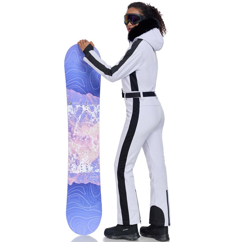 HOTIAN Womens Ski Suits Onesies Snowsuit Jumpsuits Winter Outdoor Sports Waterproof One Piece Snowboard Ski Outfits(White-M) - Image 4