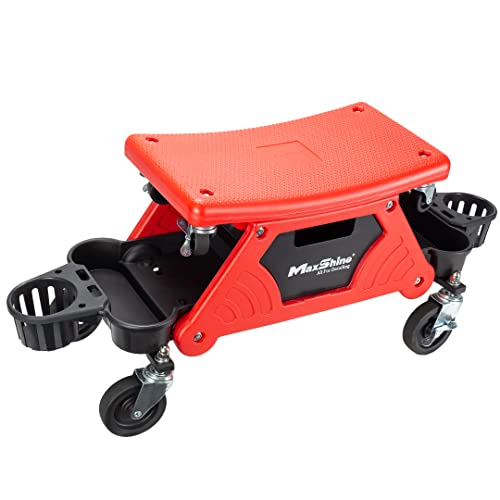 Maxshine Detailing Creeper Seat, Creeper II 702309 Series, Black, 15.74"x15.74"x7.48", 2-in-1 Modular Design, Built-in Storage, Rolling Garage Stool for Car Detailing - Image 1