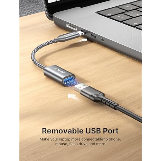 jsaux USB C TO USB 3.0 ADAPTER [2 PACK], USB C MALE TO USB FEMALE OTG CABLE THUNDERBOLT3 TO USB ADAPTER COMPATIBLE WITH MACBOOK PRO/AIR, IPHONE 16 PRO MAX/16 PLUS/16/15, SAMSUNG GALAXY S24/S23/S22/S21 - Image 3