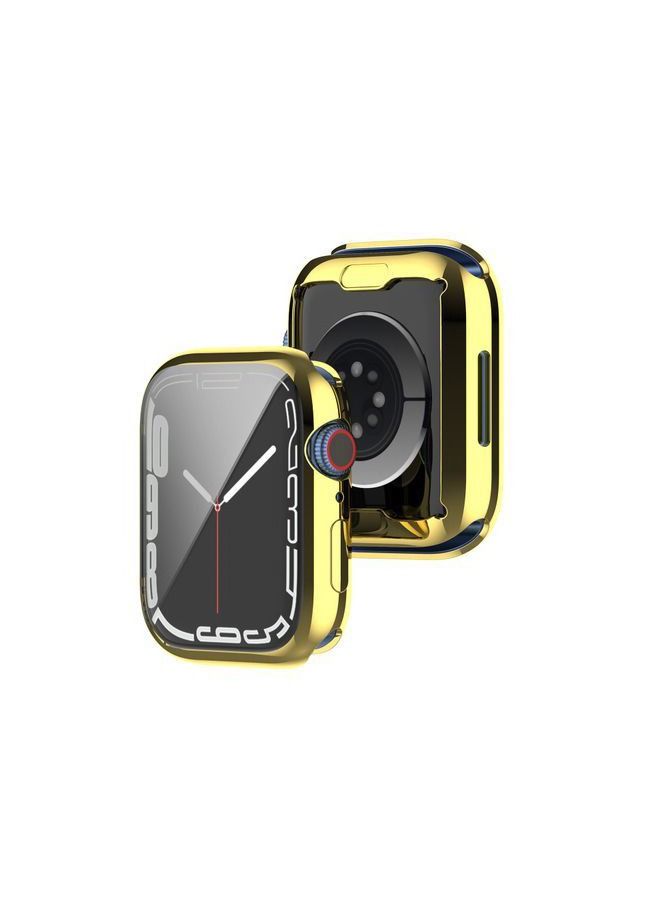 Full Protection Silicone Cover Shockproof Screen Protector For AppleWatch7 -45mm - Gold - Image 2