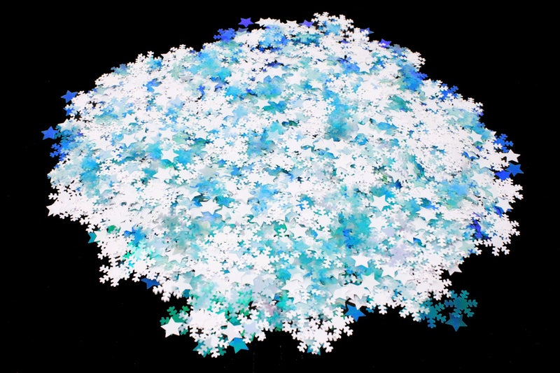 Bright Ideas Star  Snowflake Sequins 100g Jar Assorted Shapes Colours and Sizes for Arts  Crafts Ideal for Schools Home Crafting Kids Scrapbooking  Sewing Embellishments PVC Material BI8056