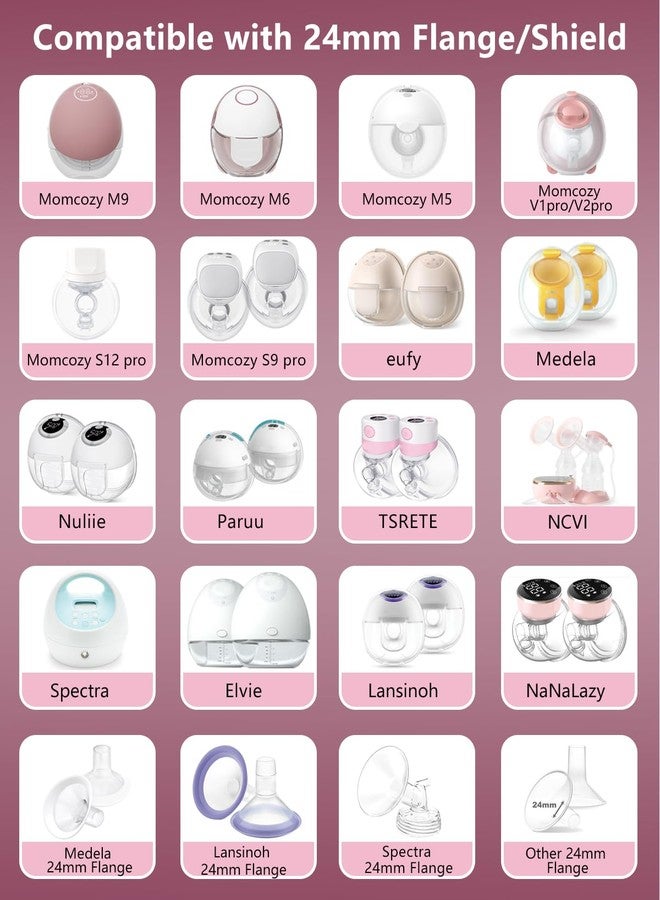٦ قطع من حشوات حواف السيليكون المُحسّنة مقاس ١٥ مم، متوافقة مع مضخات الثدي من Momcozy/Medela/Spectra/Eufy/Lansinoh/TSRETE/Elvie/NCVI/Paruu، لحافة/واقي مقاس ٢٤ مم، قطعة غيار أساسية لمضخة الرضاعة الطبيعية - Image 2