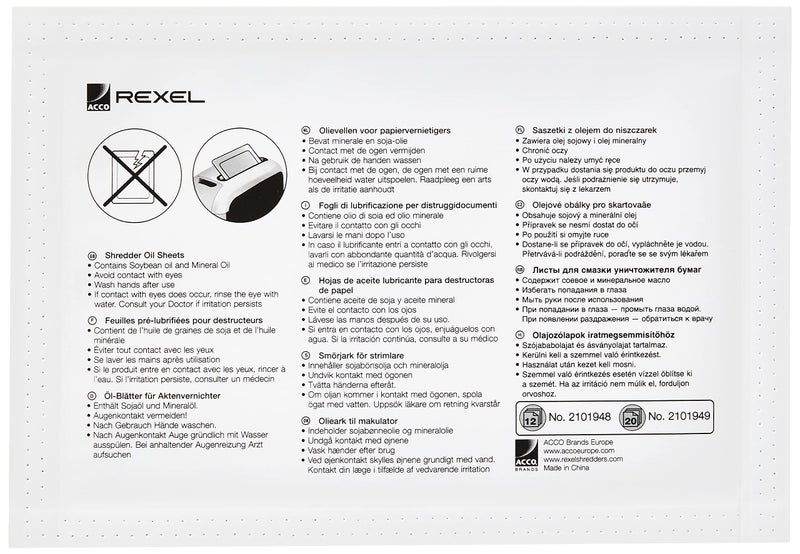 Rexel Shredder Oil Sheets, Pack of 12, A5 Size, Shredder Maintenance, 2101948,Blue - Image 3