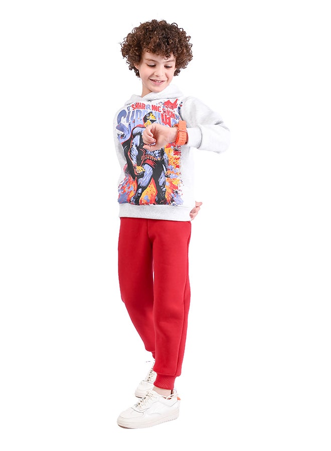 جوكي بيجاما شتوي أولادي مبطن فليس Super Man بطبعة - Image 3