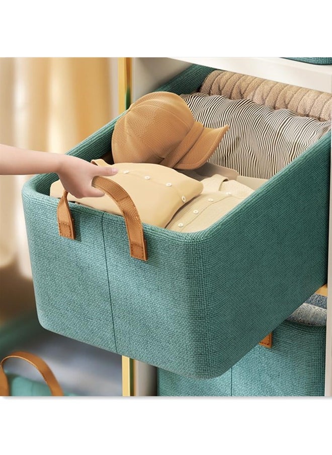 Generic - 2PCS Foldable Closet Storage Box, Storage Bins Organizer with Handle, Closet Storage Bins with Handles, Closet Shelf Organizer and Storage, Linen Fabric Storage Baskets Washable - Image 1