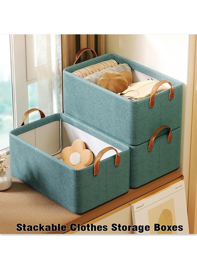 Generic - 2PCS Foldable Closet Storage Box, Storage Bins Organizer with Handle, Closet Storage Bins with Handles, Closet Shelf Organizer and Storage, Linen Fabric Storage Baskets Washable - Image 1
