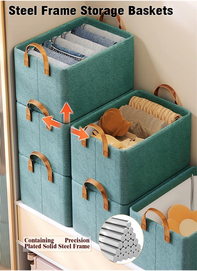 Generic - 2PCS Foldable Closet Storage Box, Storage Bins Organizer with Handle, Closet Storage Bins with Handles, Closet Shelf Organizer and Storage, Linen Fabric Storage Baskets Washable - Image 1