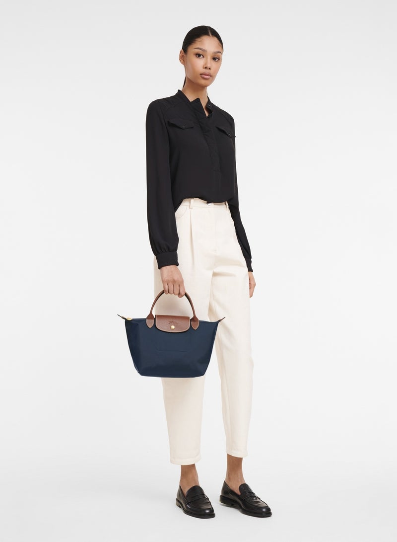 Longchamp LONGCHAMP Small Women’s Tote Bag with Short Handle, Zipper Snap Closure, Canvas and Leather Trim - Image 2