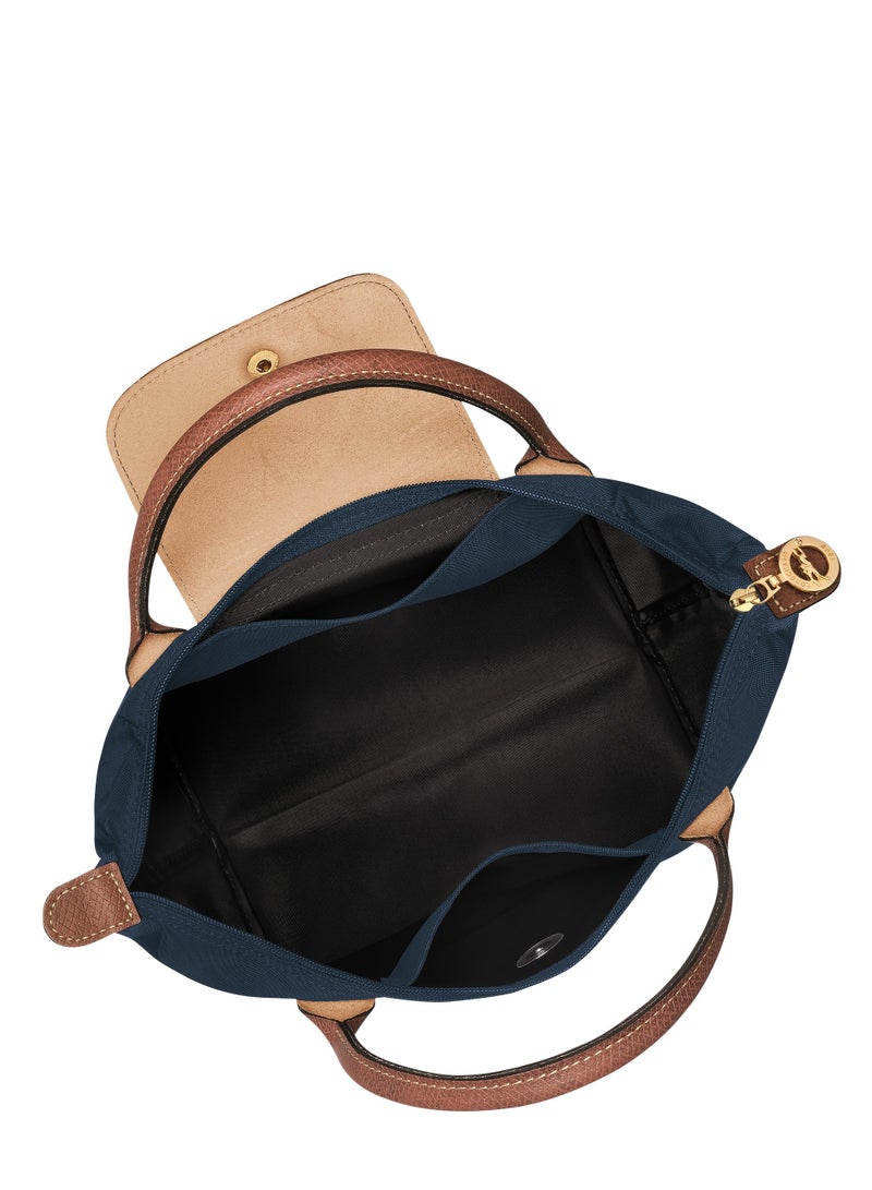 Longchamp LONGCHAMP Small Women’s Tote Bag with Short Handle, Zipper Snap Closure, Canvas and Leather Trim - Image 4