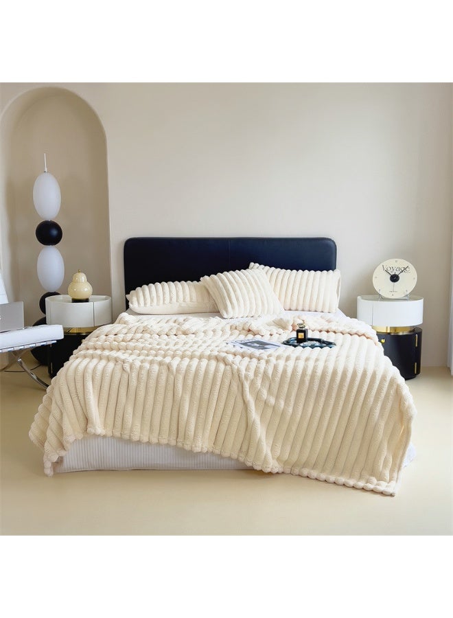 Faux Fur Blanket Thick Warm Rabbit Hair Gray Plush Soft Plaid Throw Blanket for Double Bed Winter Sofa Cover 120x200CM - Image 2