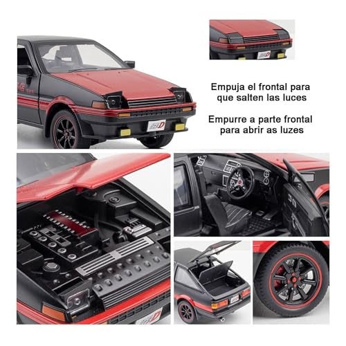 Invite Enterprise Invite 1:24 Scale Toyota AE86 Die-Cast Model Car – Alloy Metal Pullback Toy Car with Openable Doors, Lights & Music – Luxury Sports Car Toy for Kids & Collectors (1:24 Toyota AE86-Red Color) - Image 5