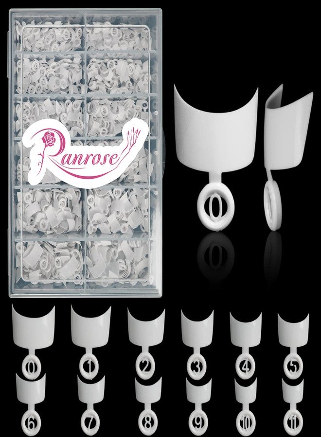 Ranrose White Short French Style False Nails Half Cover Tips - Image 1