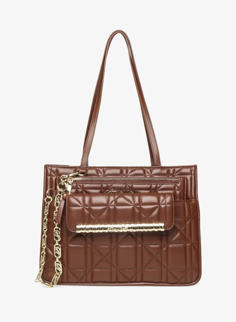 Bsilvo Women's Brown/Gold Tote Bag