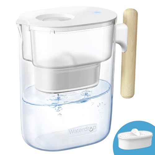 Waterdrop Water Filter Pitcher with 1 Filter, 200-Gallon Long-Life, Chubby 10-Cup Large Water Filter Pitcher, NSF Certified, 5X Times Lifetime, Reduces PFOA/PFOS, BPA Free, Clear - Image 1