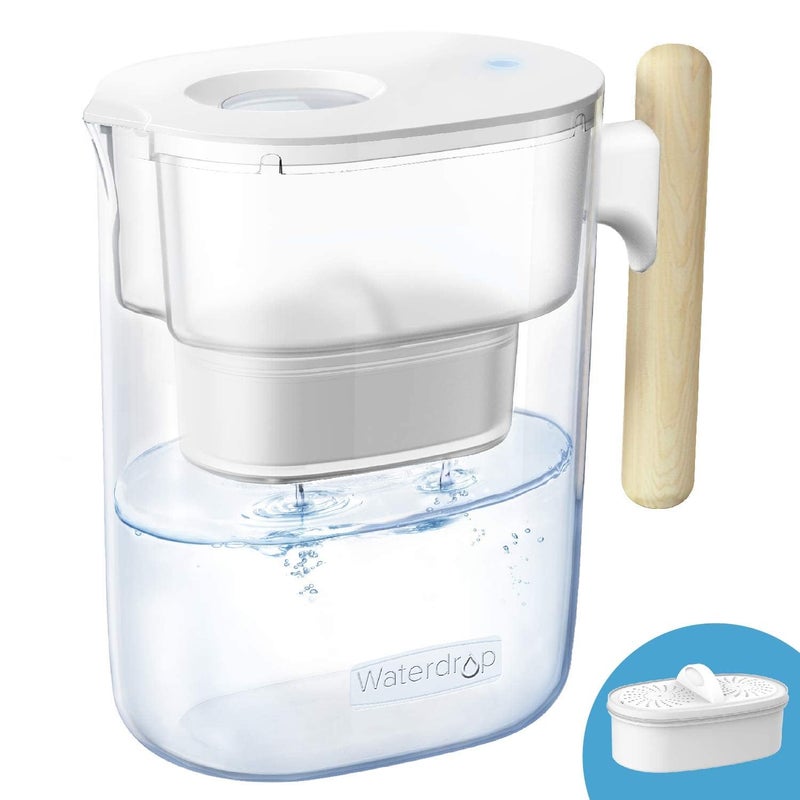 Waterdrop Water Filter Pitcher with 1 Filter, 200-Gallon Long-Life, Chubby 10-Cup Large Water Filter Pitcher, NSF Certified, 5X Times Lifetime, Reduces PFOA/PFOS, BPA Free, Clear - Image 2