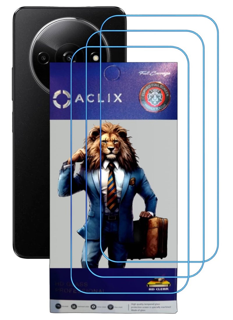 ACLIX 3 Pieces Antistatic ESD Dustproof Premium Quality High Definition Clear Tempered Glass Screen Protector Designed For Xiaomi Redmi A3 - Image 1