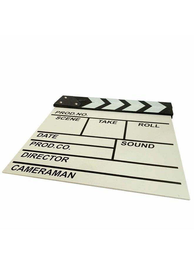 BERON Professional Vintage TV Movie Film Clap Board Slate Cut Prop Director Clapper (White) - Image 3