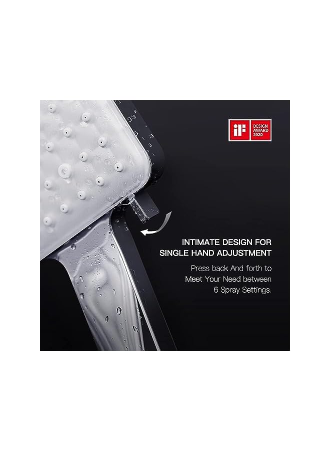 The Bros رأس دش مع مجموعة خرطوم مع 6 أوضاع لرش الماء، كروم - 1.5م - Image 2