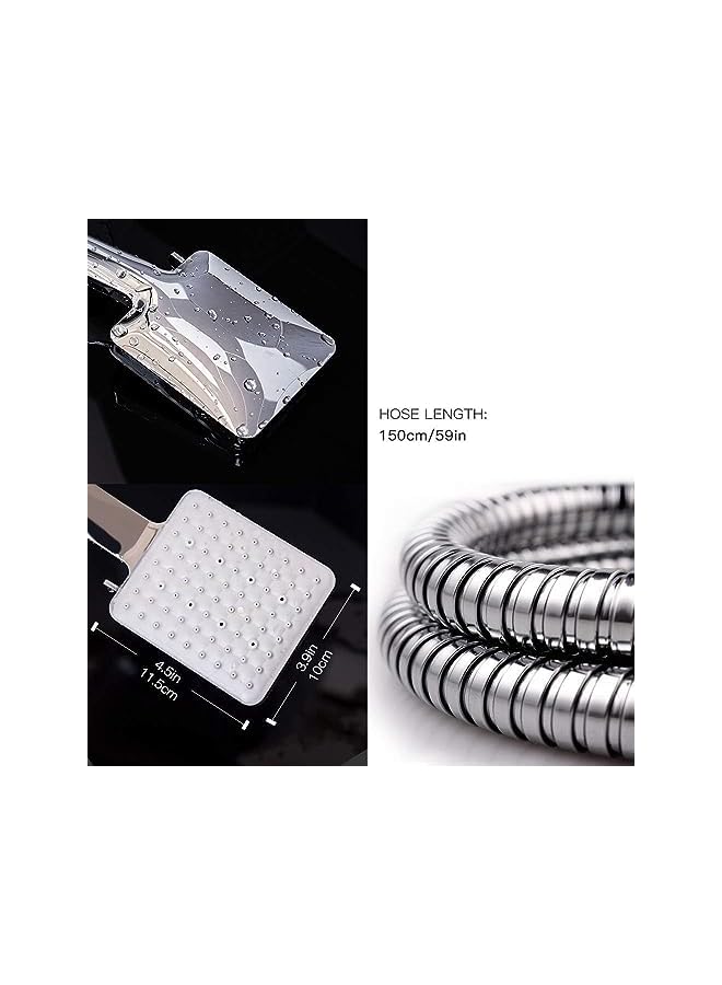 The Bros رأس دش مع مجموعة خرطوم مع 6 أوضاع لرش الماء، كروم - 1.5م - Image 3