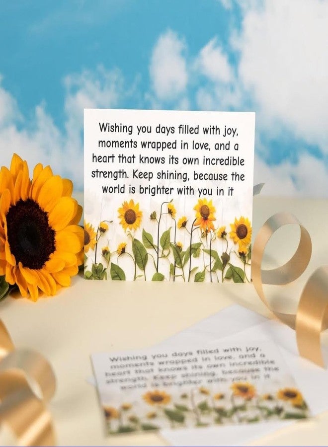 Rarejoy Sunflower Gift Hamper for Women & Men | Handmade Crochet Sunflower with Inspirational message on Acrylic along with wooden Desk plaque & beautiful greeting card | Thoughtful Premium Gift for Birthday, Valentine, Anniversary, Women's Day, Farewell & Corporate Gifting - Image 3