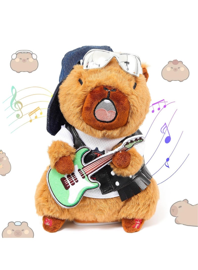 كابتن تيك Capybara Plush Musical Dancing Baby Toy, Capybara Stuffed Animals Singing Capybara Plushie Funny Electric Toy, Stuffed Capybara Toy Boys Girls - Image 1