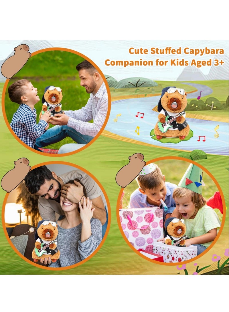 كابتن تيك Capybara Plush Musical Dancing Baby Toy, Capybara Stuffed Animals Singing Capybara Plushie Funny Electric Toy, Stuffed Capybara Toy Boys Girls - Image 4