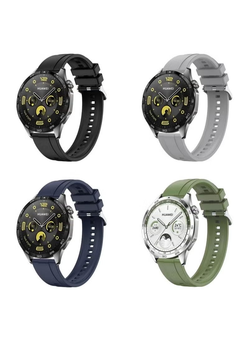 4 PCS Replacement Strap Silicone Band for Huawei Watch GT5/GT4 22mm - Image 1