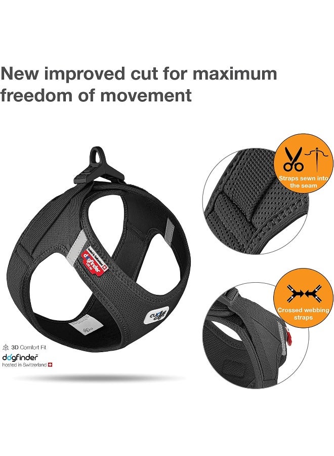 Curli Vest Harness with Curli Clasp Air Mesh for Dogs - Black Medium - Image 2