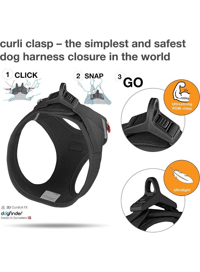 Curli Vest Harness with Curli Clasp Air Mesh for Dogs - Black Medium - Image 3