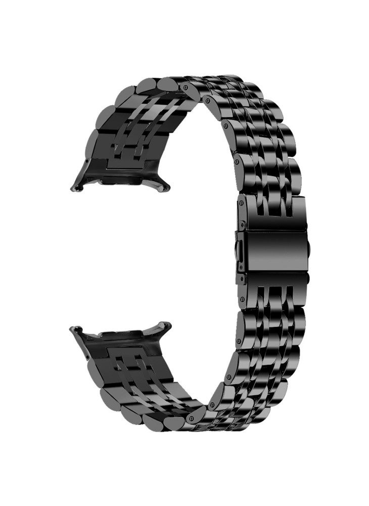 Beauenty Watch Band For Samsung Galaxy Watch Ultra (2025) 47mm/Ultra 47mm Integrated 7-Bead Stainless Steel Strap - Black - Image 1